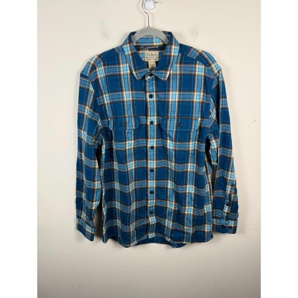 L.L. Bean Other - LL Bean Men Organic Cotton 1912 Field Flannel Plaid Shirt Size Medium REG 508105